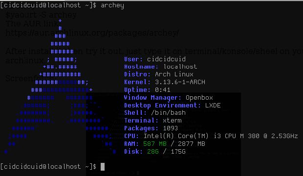 Une console sous Arch Linux