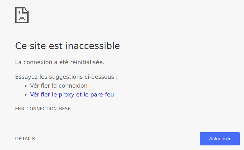 Site inaccessible